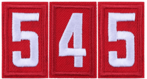 Red patch with the numbers 545